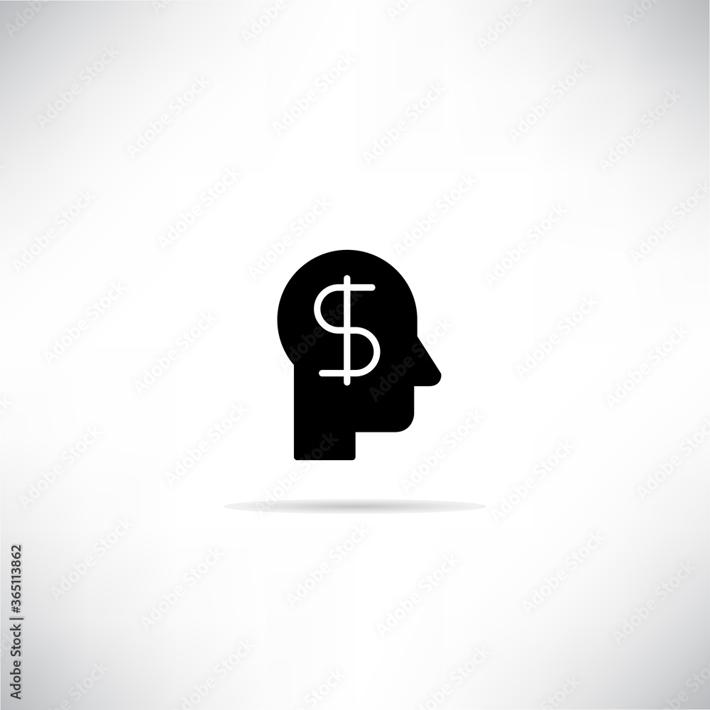 human head and dollar sign drop shadow vector human head and dollar sign drop shadow vector