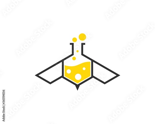 Abstract bee with honey labs inside