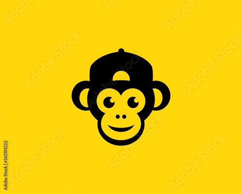 Cool monkey head with a hat