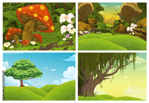Beautiful Landscape Background isolated of illustration vector