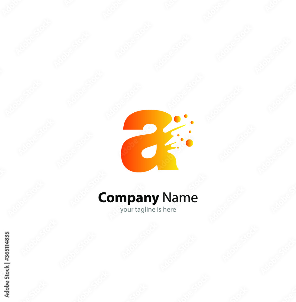 the simple modern logo of letter A with white background
