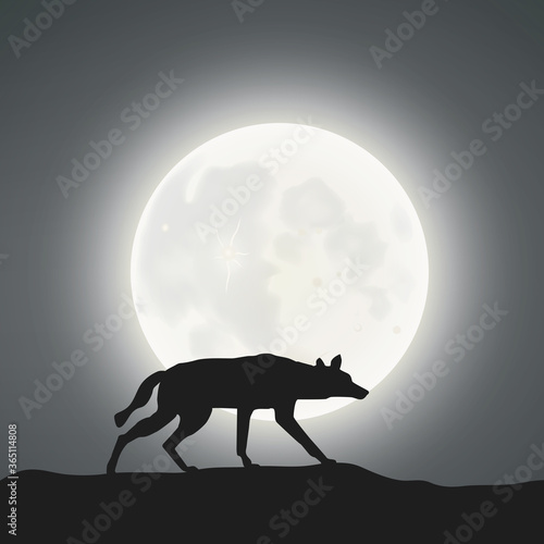 Full Moon And The Wolf