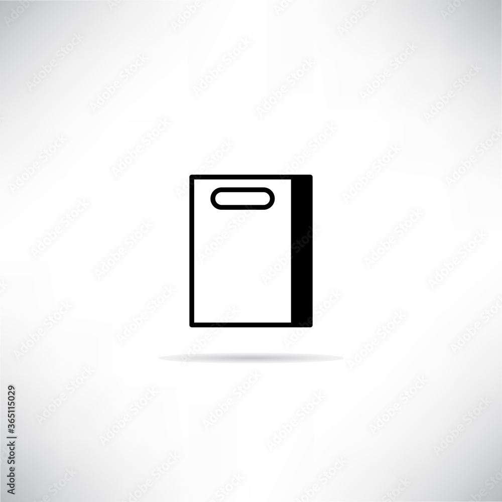 food bag, shopping bag icon with shadow on white background food bag, shopping bag icon with shadow on white background