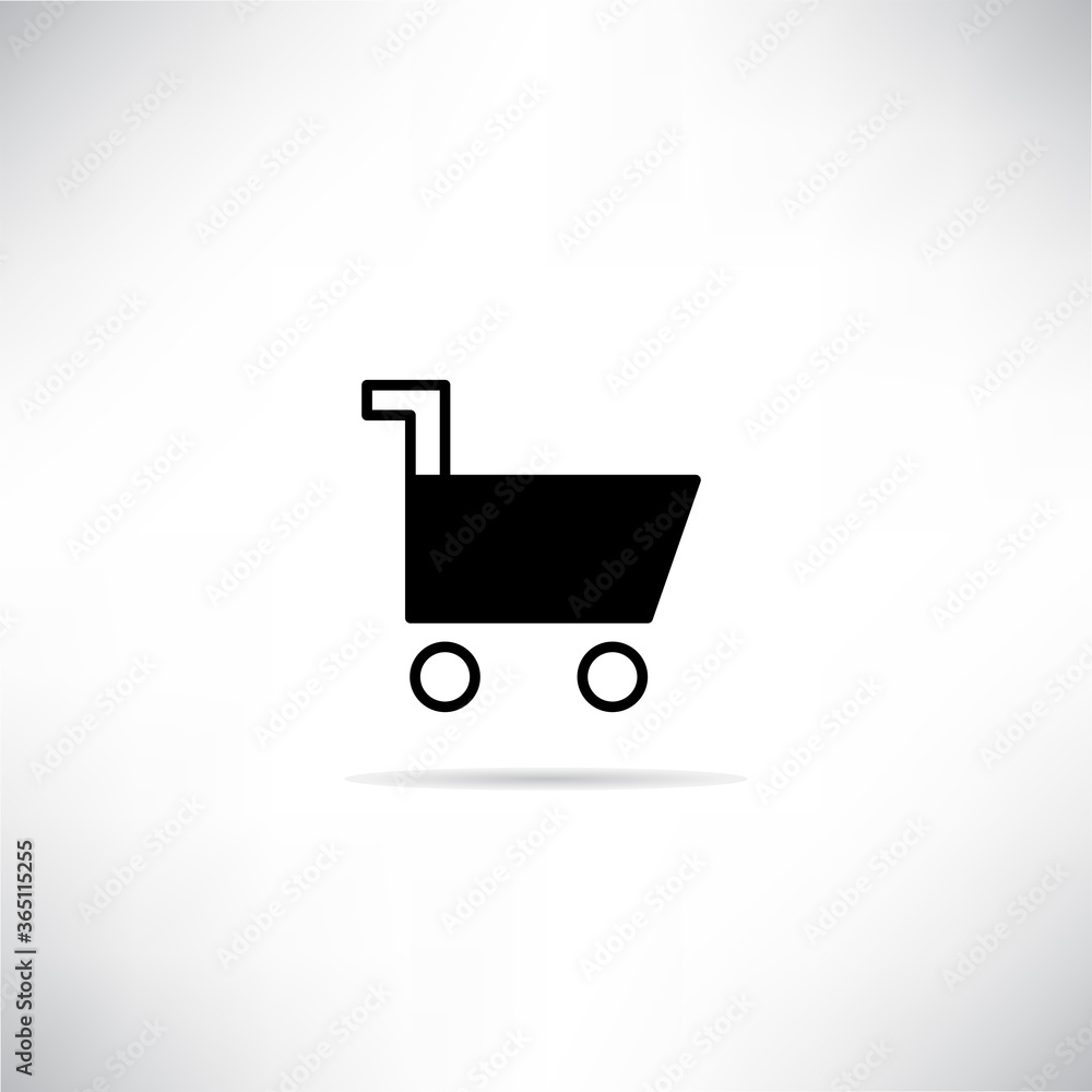 shopping cart icon with drop shadow vector illustration shopping cart icon with drop shadow vector illustration