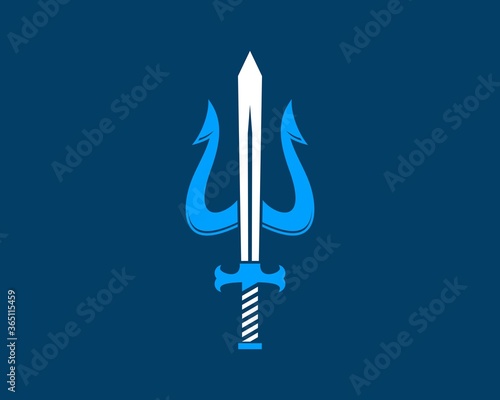 Knight sword with trident