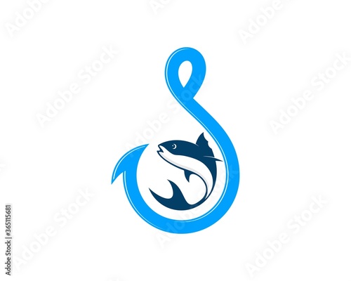 Blue fishing bait and fish
