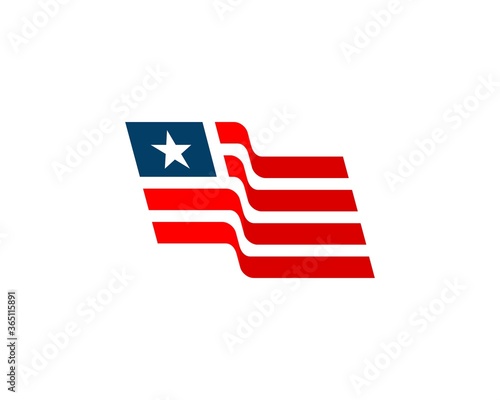 Elegance american flag fluttering