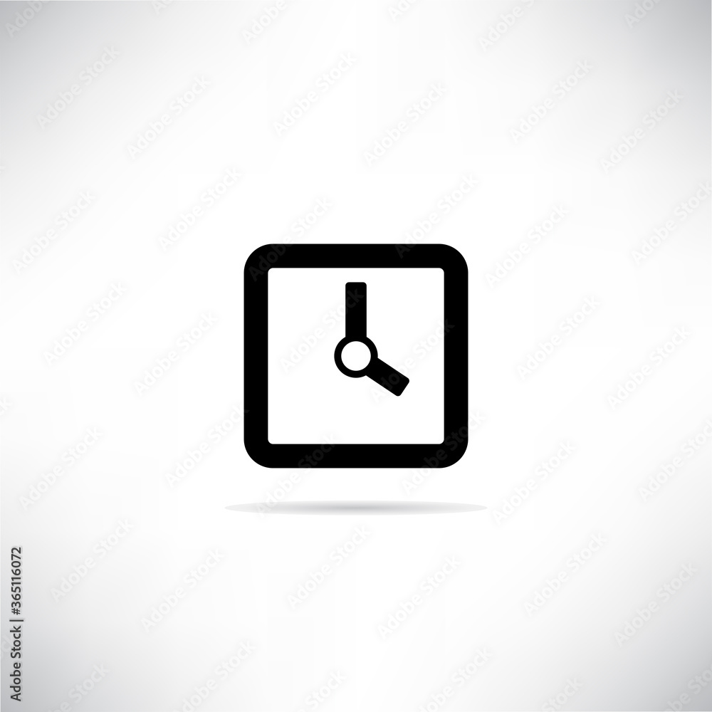 clock icon with drop shadow vector illustration clock icon with drop shadow vector illustration