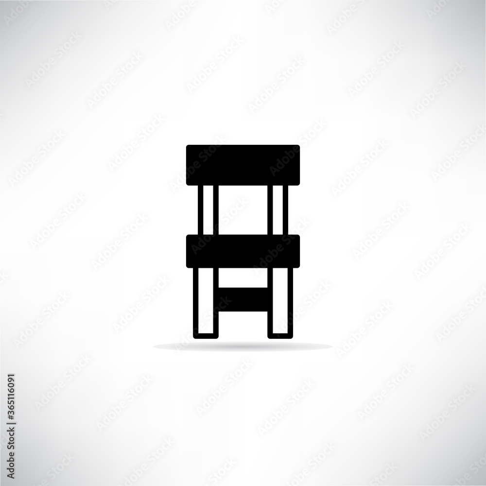 chair icon with drop shadow vector illustration chair icon with drop shadow vector illustration