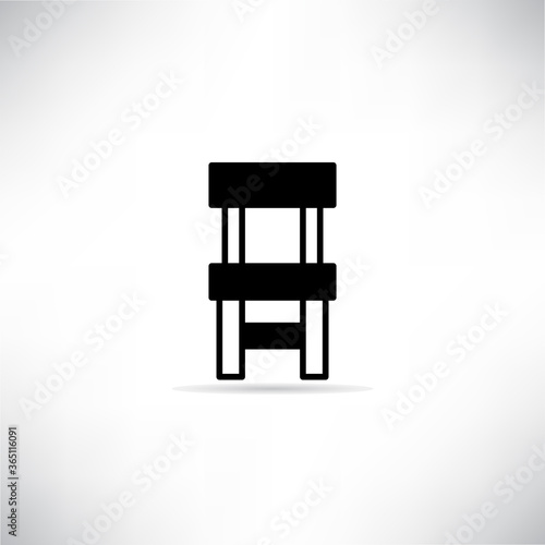 Fototapeta Naklejka Na Ścianę i Meble -  chair icon with drop shadow vector illustration