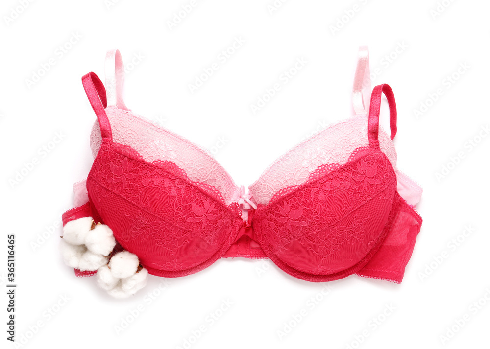 Cotton bras on white background Cotton bras on white background