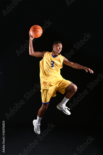 Young jumping African-Ameri...