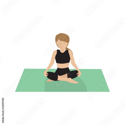 girl practising yoga in easy pose