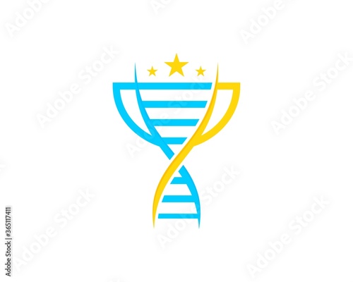 Champions trophy with DNA symbol inside