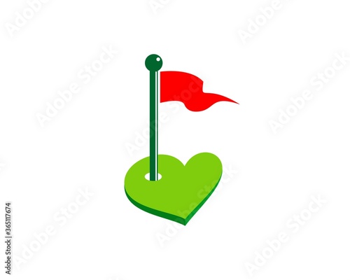 Golf yard with love shape