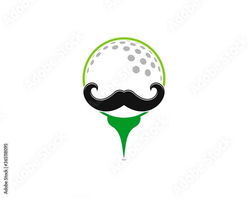 Mr.golf with mustache and golf ball