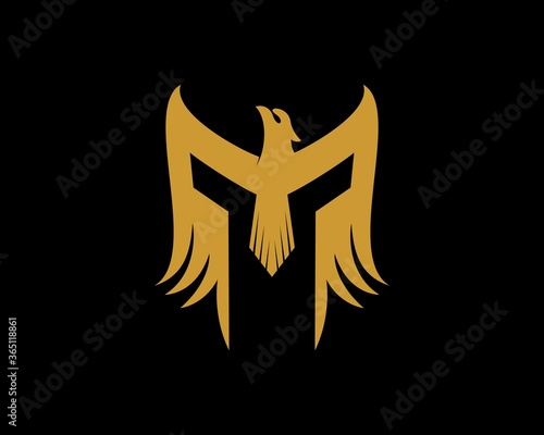 Combination spartan helmet with flying eagle