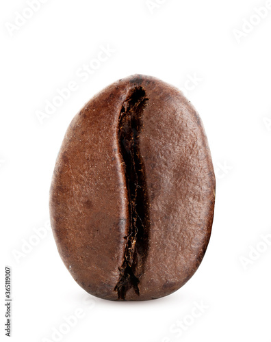 roasted coffee beans isolated in white background cutout.