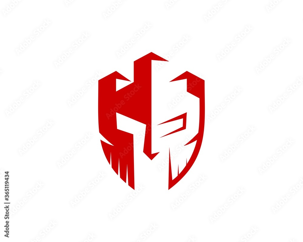 Shield with spartan helmet Shield with spartan helmet