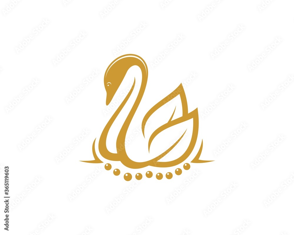 Luxurious swan with leaf wings Luxurious swan with leaf wings