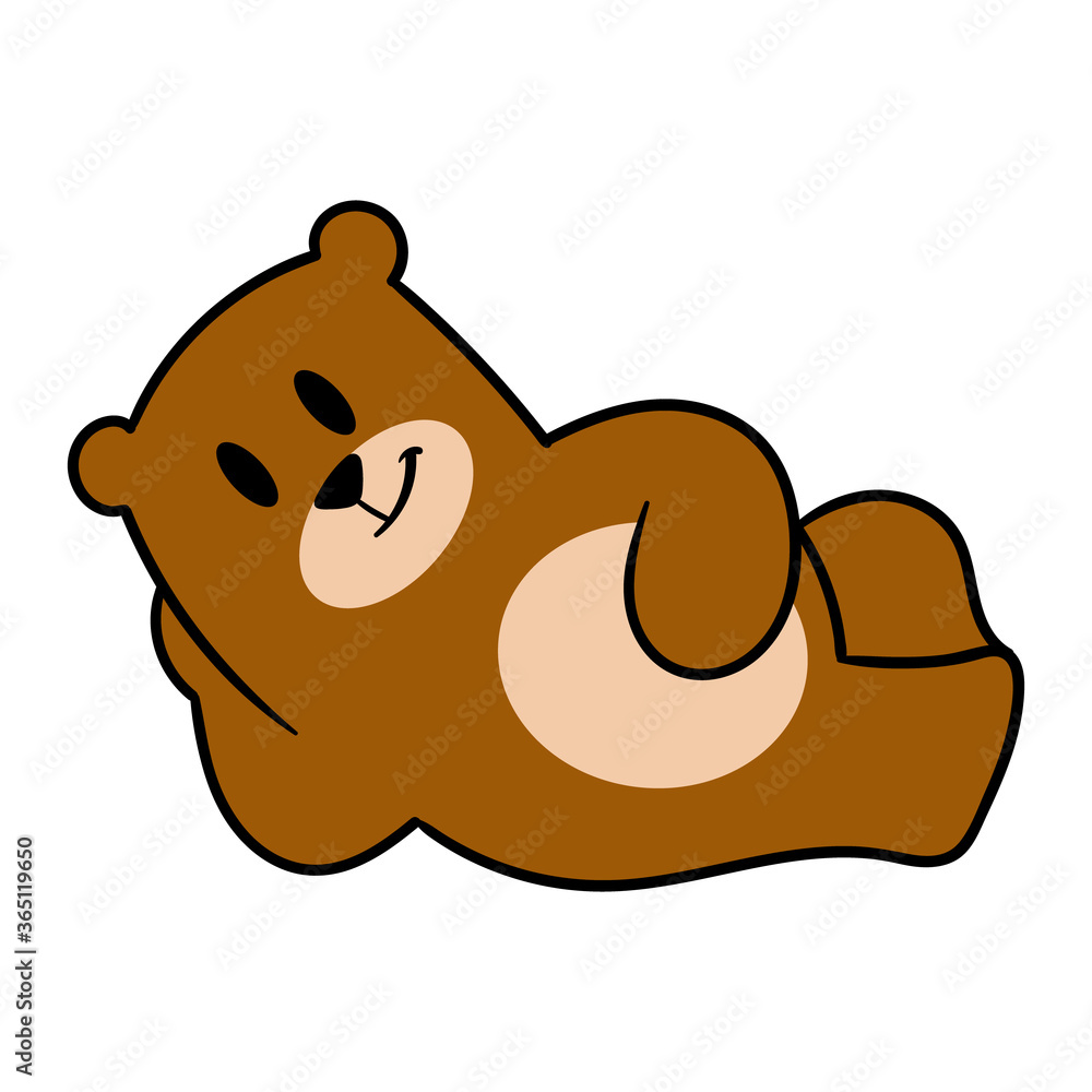 Cartoon Relaxing Bear Character Illustration Cartoon Relaxing Bear Character Illustration