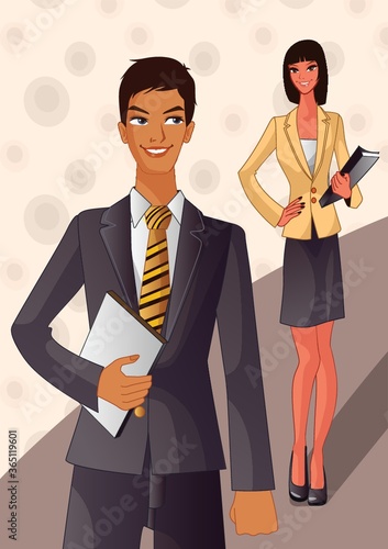 businessman and businesswoman