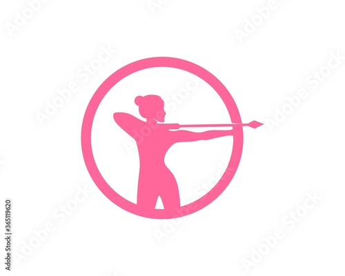 Beautiful women archer in pink color