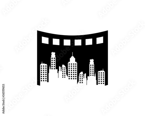 Roll film with city building inside
