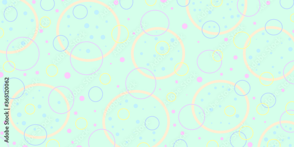 Circles and Dots pattern, Pastel color 