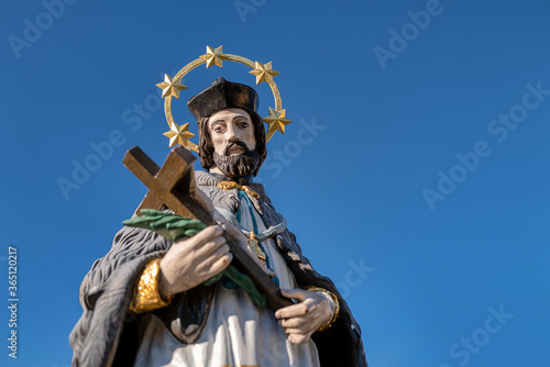 Obraz na płótnie Statue des Heiligen Nepomuk w salonie