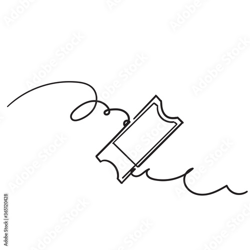 hand drawn doodle ticket icon illustration vector