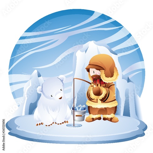 jesus ice fishing
