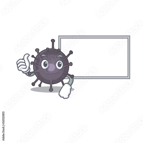 Salmonella Caricature character design style with a white board