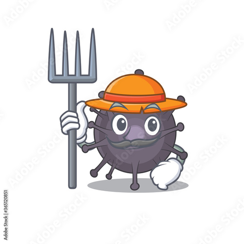 Farmer salmonella mascot design working with a hat