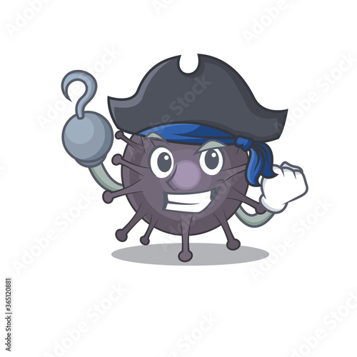 one hook hands Pirate character salmonella cartoon design