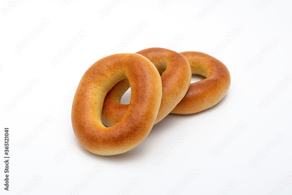 baking bagel or bagel ring on white background baking bagel or bagel ring on white background