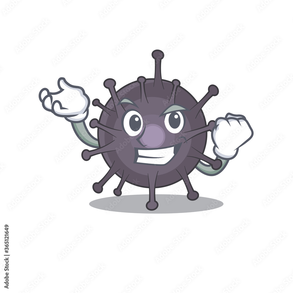 A caricature design concept of salmonella with happy face