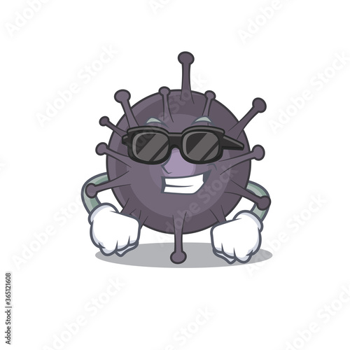 Fabulous salmonella cartoon character wearing classy black glasses
