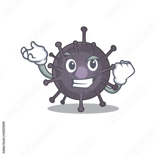 A caricature design concept of salmonella with happy face