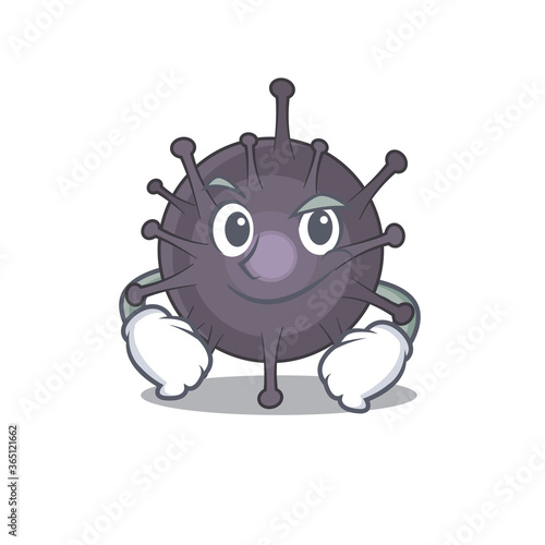 A cute caricature picture of salmonella having confident gesture