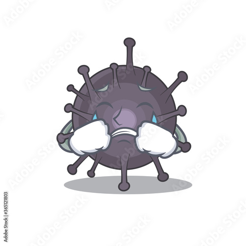 Caricature design style of salmonella with a sad face