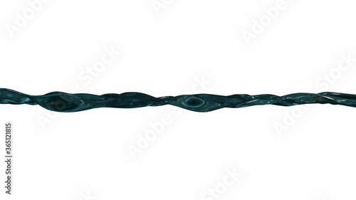 Green water line isolated on a black background. 3D rendering © HolyLazyCrazy
