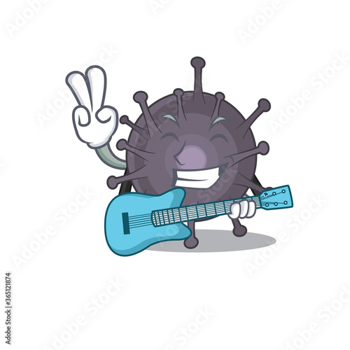 Salmonella musician cartoon design playing a guitar
