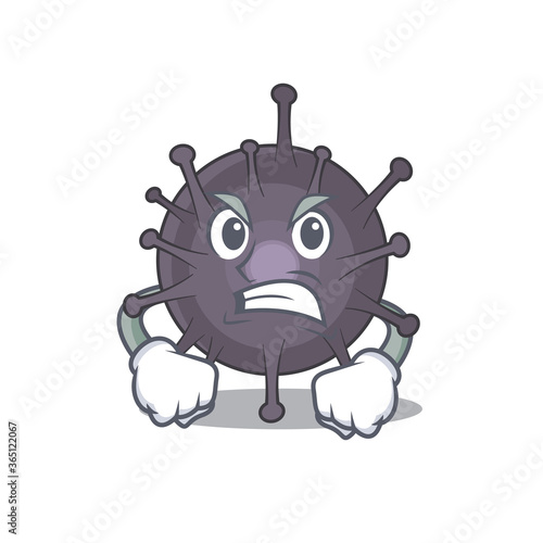 A cartoon picture style of salmonella having a mad face
