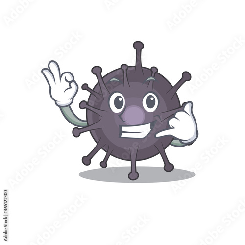 Caricature design of salmonella with cute call me pose