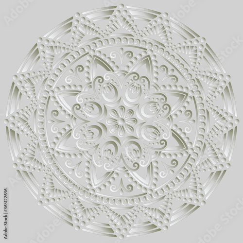 Mandala pattern white 3D gradient good mood