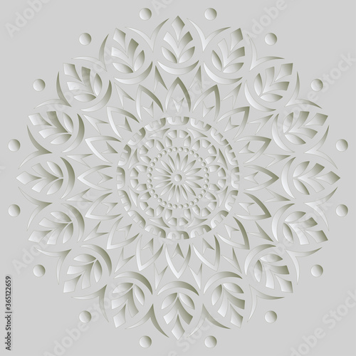 Mandala pattern white 3D gradient good mood