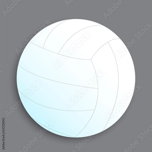 Volleyball white ball. Beach game vector icon. A friendly illustration of a fun holiday. Stock Photo.