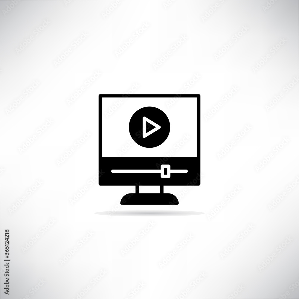 video player interface icon with shadow video player interface icon with shadow