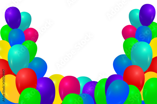 Balloons for a party or birthday. Balls on a white background. Background for the holiday. Realistic carnival illustration. Stock Photo.